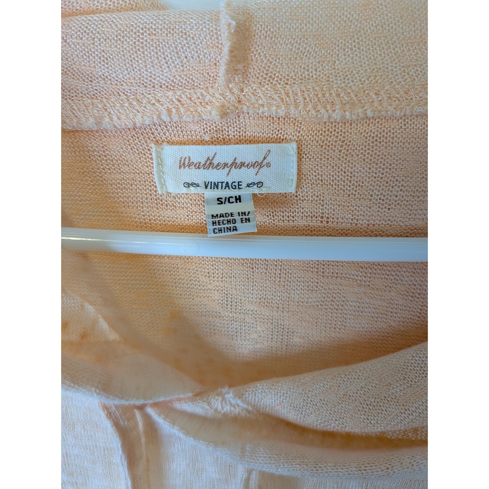 Weatherproof Vintage Peach Lightweight Knit‎ Hoodie Pullover Small 1305075 - Picture 3 of 5